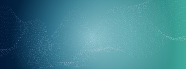 Abstract blue technology particles gradient flowing dynamic wave halftone doted lines background. Futuristic technology concept. Vector illustration