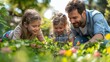 © olegganko - Man and Two Girls in a Garden