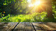 Summer background with with wooden planks --