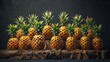 A captivating display of tangy pineapples arranged meticulously in the studio