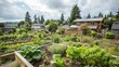 A thriving community garden providing fresh produce for residents