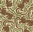 Tiger Art Seamless Pattern On Beige background Wallpaper illustration Vector, Safari Wildlife, Tiger Seamless Pattern, Tiger Print, Animal Print
