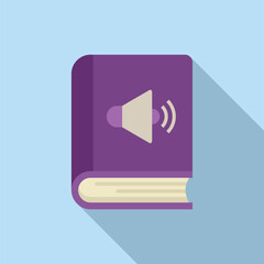 Poster - online audiobook store icon flat vector. media literature. app learning