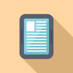 Poster - ebook information study icon flat vector. reading online book. page course