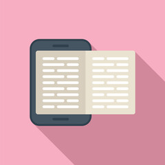 Poster - culture digital encyclopedia icon flat vector. media education. read public