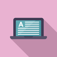 Poster - new reading article icon flat vector. laptop screen. online education