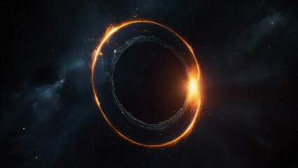 Black hole over star field in outer space, abstract space