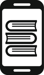 Poster - online book stack icon simple vector. reading digital device. public learn