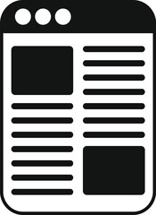 Poster - digital reading icon simple vector. web online page. media learn public