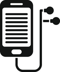 Poster - digital reading audio book icon simple vector. online network. internet device