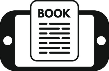 Poster - device online book icon simple vector. literature learn. study science app