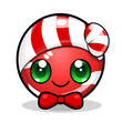 clipart kawaii, christmas candy cane, white background сreated with Generative Ai