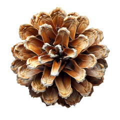 Wall Mural - Pine cone PNG. Pine cone from pine tree isolated. Pine cone top view PNG. Pine cone flat lay isolated