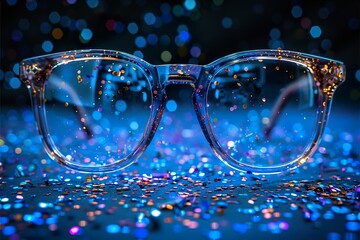 Glasses with confetti 