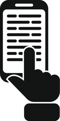 Poster - touch on digital reading icon simple vector. media dictionary. online screen