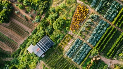 Poster - Sustainable agriculture concept with organic farming practices and crop