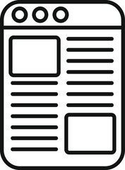 Canvas Print - Digital reading icon outline vector. Web online page. Media learn public