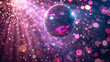 © Art AI Gallery - A disco ball is suspended in the air, surrounded by a cloud of glitter