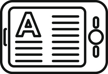 Poster - Reading new digital book icon outline vector. Modern device. Web bookstore