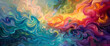 A symphony of liquid hues cascades and swirls, painting a breathtaking panorama of vibrant abstraction.