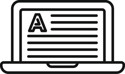 Poster - New reading article icon outline vector. Laptop screen. Online education