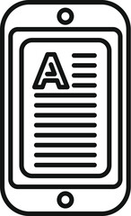 Poster - Screen online ebook icon outline vector. Reading media. Archive page course