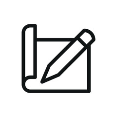Poster - Drafting project isolated icon, draft and pencil vector symbol with editable stroke
