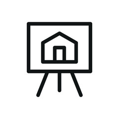 Poster - Real estate presentation board isolated icon, drawing and drafting board vector symbol with editable stroke