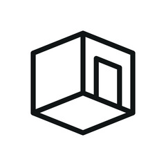 Poster - 3D room isolated icon, room isometric vector symbol with editable stroke