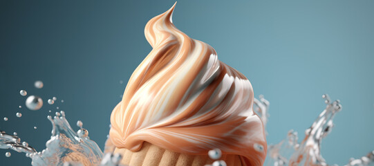 Wall Mural - splash wave of vanilla chocolate milk ice cream 76