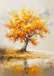 An Old Maple Tree in Autumn painting tree autumn.