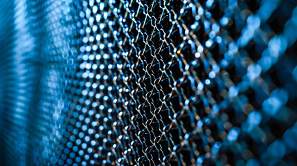 Textured Metallic Mesh Pattern, Industrial Steel Grid and Security Concept
