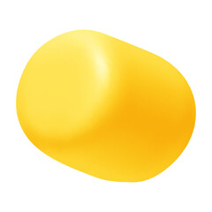 Poster - Symbols dot. Sign yellow color. Realistic 3d design in cartoon style. Isolated on white background. vector illustration