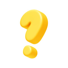 Poster - Symbols Question mark ?. Sign yellow color. Realistic 3d design in cartoon style. Isolated on white background. vector illustration