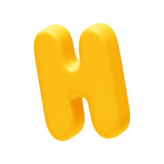 Poster - letter H. letter sign yellow color. Realistic 3d design in cartoon style. Isolated on white background. vector illustration
