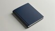 closed notebook journal mockup with smooth matte navy blue hardcover, blank book template for branding, stationery design, and marketing