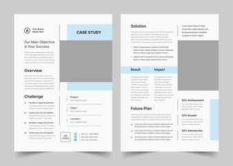 Wall Mural - Corporate Case Study template Design, Marketing Sheet and Flyer Design, Double Side Flyer