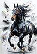 Horse, abstraction. Digital art. Interior decoration, images to print for wall decoration