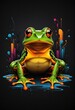 Frog. T-shirt print design. Digital art. Interior decoration, images to print for wall decoration