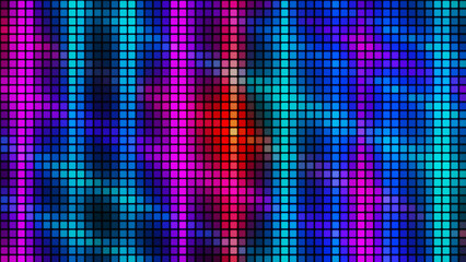 Leinwandbilder - Abstract background from multi-colored squares. Abstract gradient background. Pixel background for web design. Small squares of computer mosaic. 3D rendering.