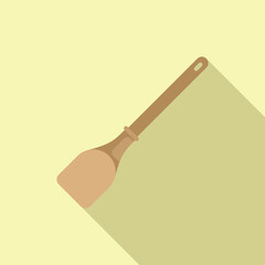 Sticker - Wooden spatula icon flat vector. Cooking equipment. Domestic culinary