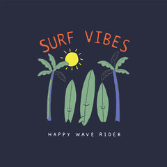 Wall Mural - free vector sea beach t-shirt design.