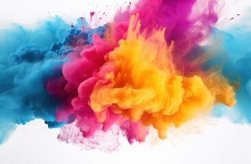Wall Mural - abstract powder splatted background. colorful powder explosion on white background