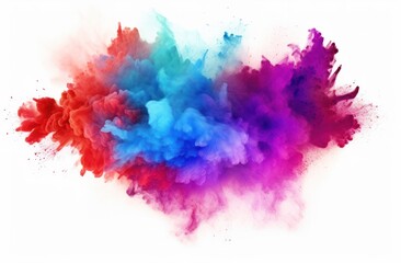 Wall Mural - abstract powder splatted background. colorful powder explosion on white background