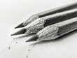 Black and white close-up of sharpened pencil tips.