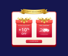 Set of coupon gift voucher collection for pop up or promotion or website coupon or marketing program vector design