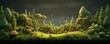 © reels - Vibrant 3D rendered mockup of a forest ecosystem, presented in 4K quality with a lush green to earthy brown gradient background, emphasizing natural diversity