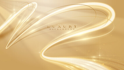 Wall Mural - luxury abstract gold background with glitter light effect decoration.