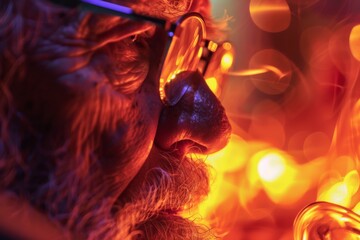 Aufkleber - This image captivates with swirling abstract patterns and sparkling bokeh effects in vibrant red hues