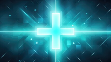Wall Mural - abstract geometric light blue medical science healthcare and futuristic digital technology concept b